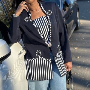 Vintage Proverbs Nautical Embellished Blazer